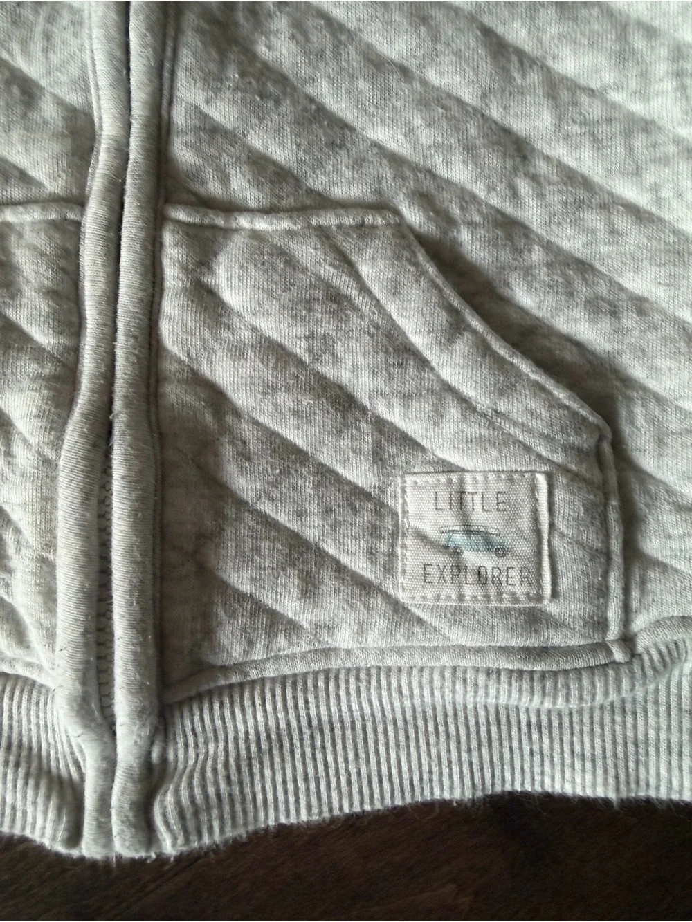 Carter's Navy Hoodie, Light Gray Hoodie & Cream Quilted Vest Set